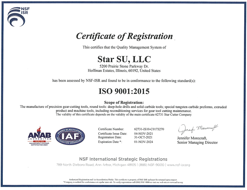 ISO CERTS Star SU 11 05 2021
